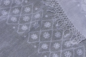 Pijbil, a gauze fabric with inlay designs, all woven on backstrap looms using single ply cotton thread. 